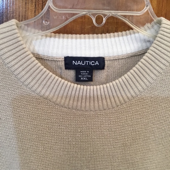 Nautica fine knit sweater, XXL, NWOT, draped shoulders, cotton— MBLS - Picture 2 of 3